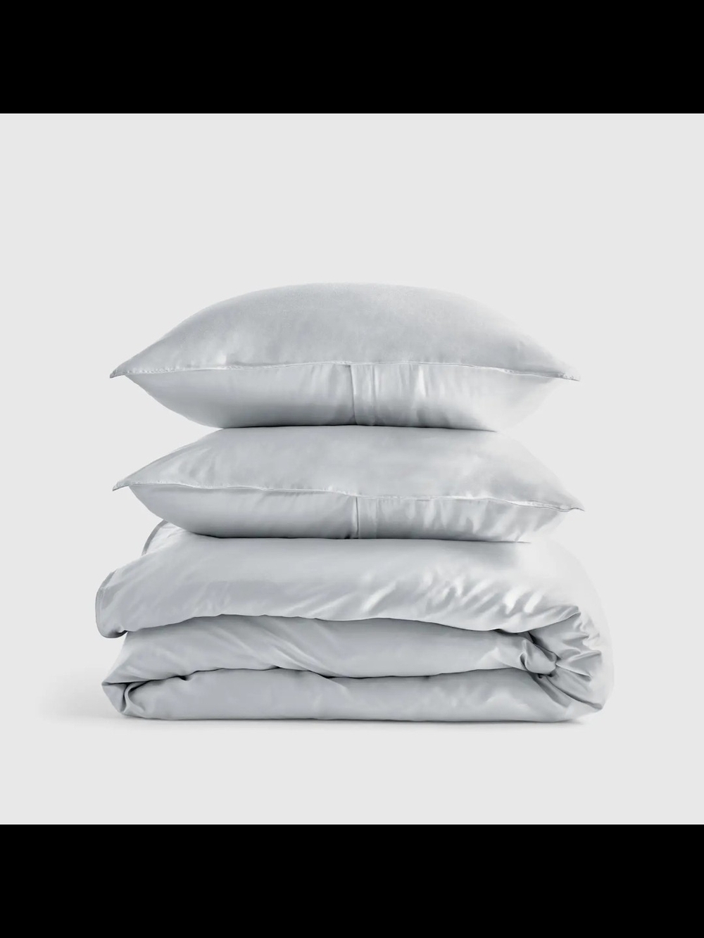 Quince Organic Bamboo Duvet Cover Set 2 Shams Size Full / Queen In Mist, New!